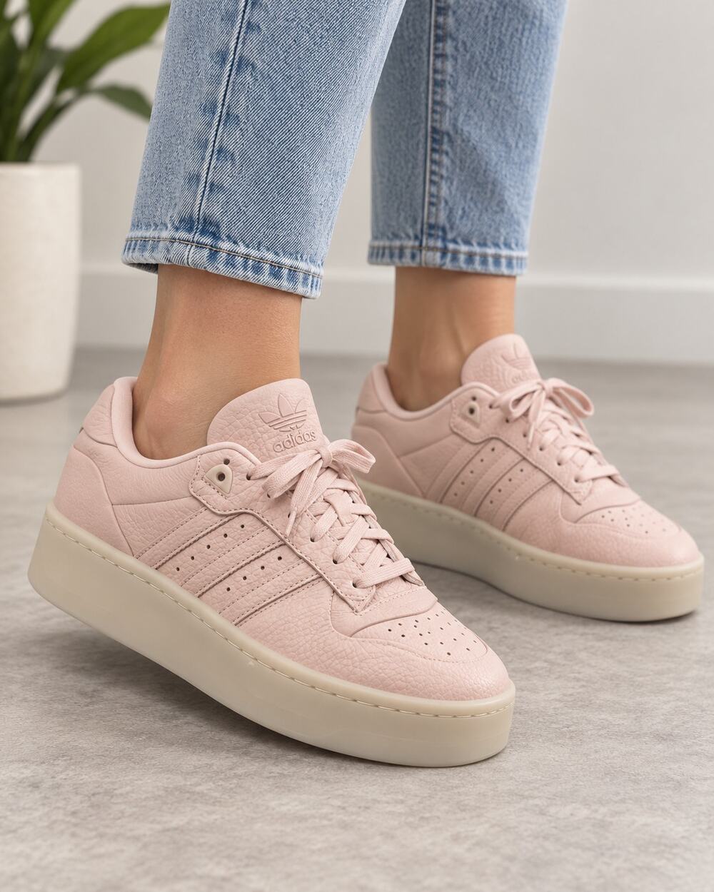 Adidas Rivalry Lux Low Blush Pink Platform Sneakers Women’s 8.5 NWT